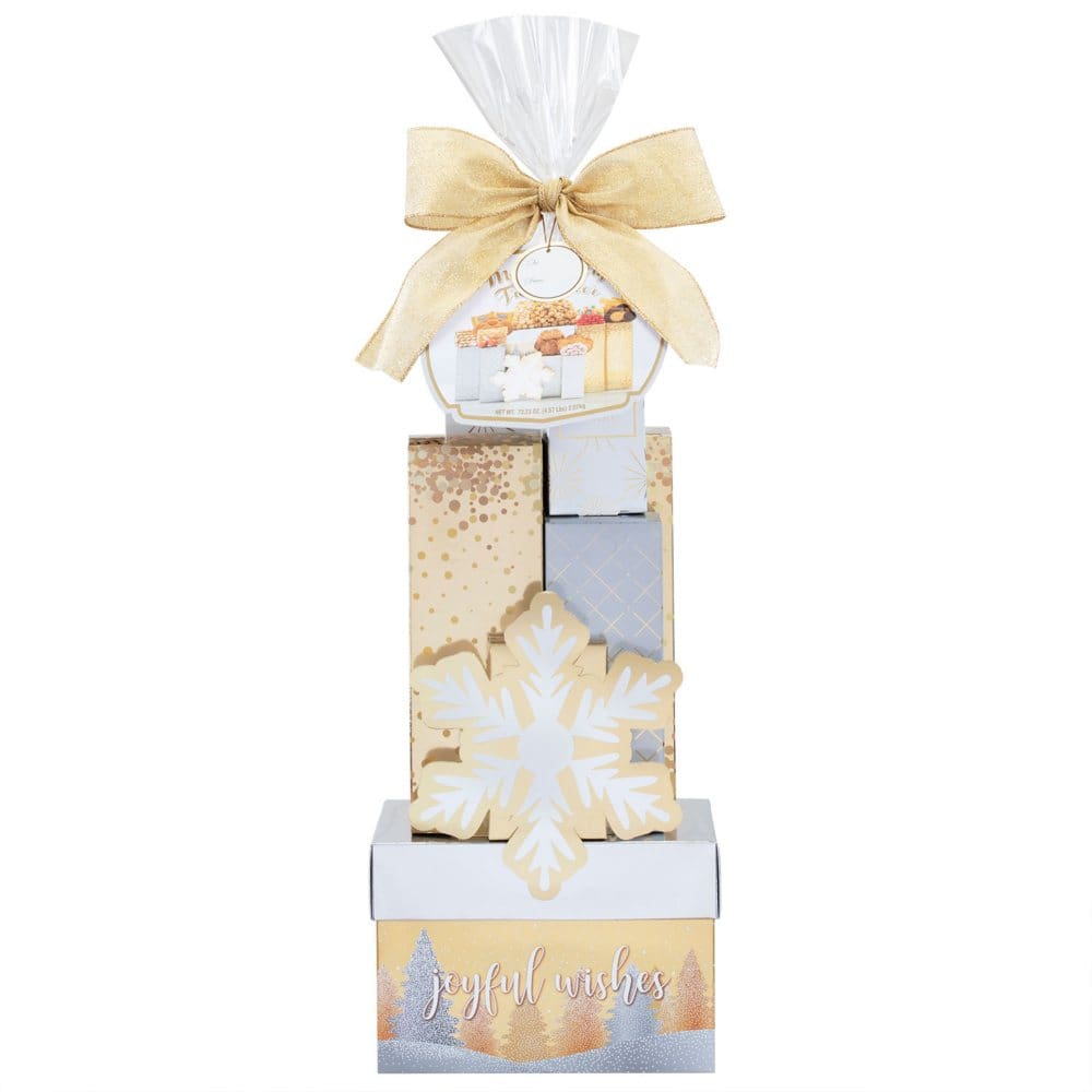 Merry Merry - Gold Luxe Gift Treat Tower 73.23 oz. - Gift Towers - ShelHealth