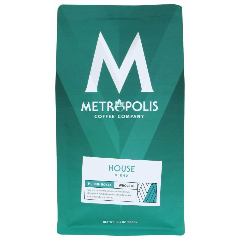 METROPOLIS COFFEE Grocery > Beverages > Coffee, Tea & Hot Cocoa METROPOLIS COFFEE: House Blend Medium Roast Whole Bean Coffee, 10.5 oz