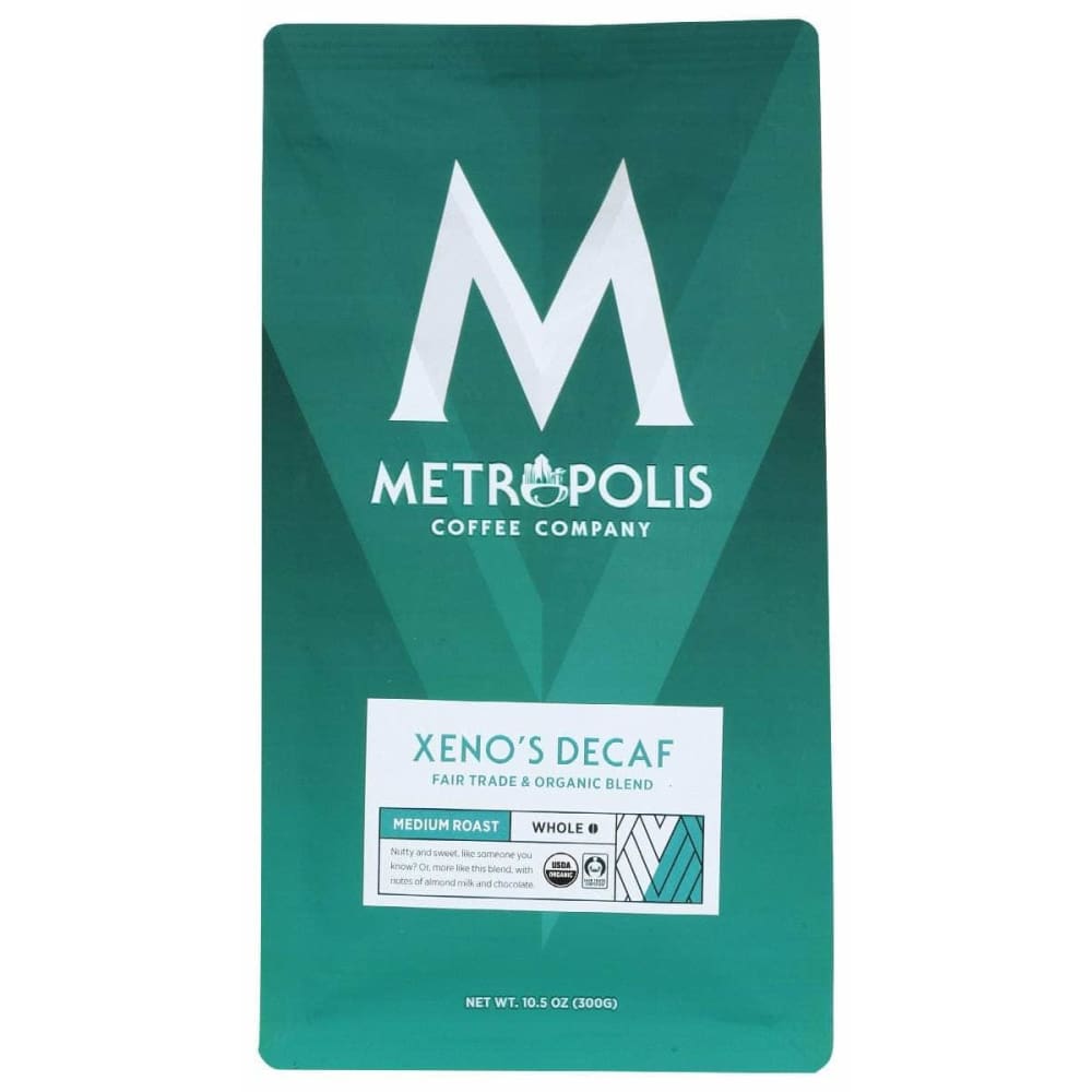 METROPOLIS COFFEE Grocery > Beverages > Coffee, Tea & Hot Cocoa METROPOLIS COFFEE: Xeno's Decaf Blend Medium Roast Whole Bean Coffee, 10.5 oz
