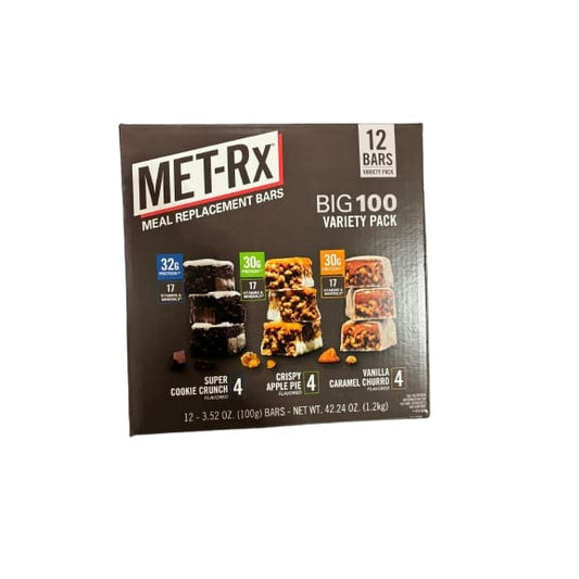 METRX Meal Replacement Protein Bars Big100 Variety Pack 12 x 3.52 oz. - METRX