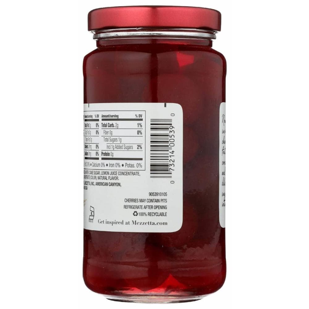 MEZZETTA Grocery > Chocolate, Desserts and Sweets > Dessert Toppings MEZZETTA Maraschino Cherries Without Stems, 11 oz