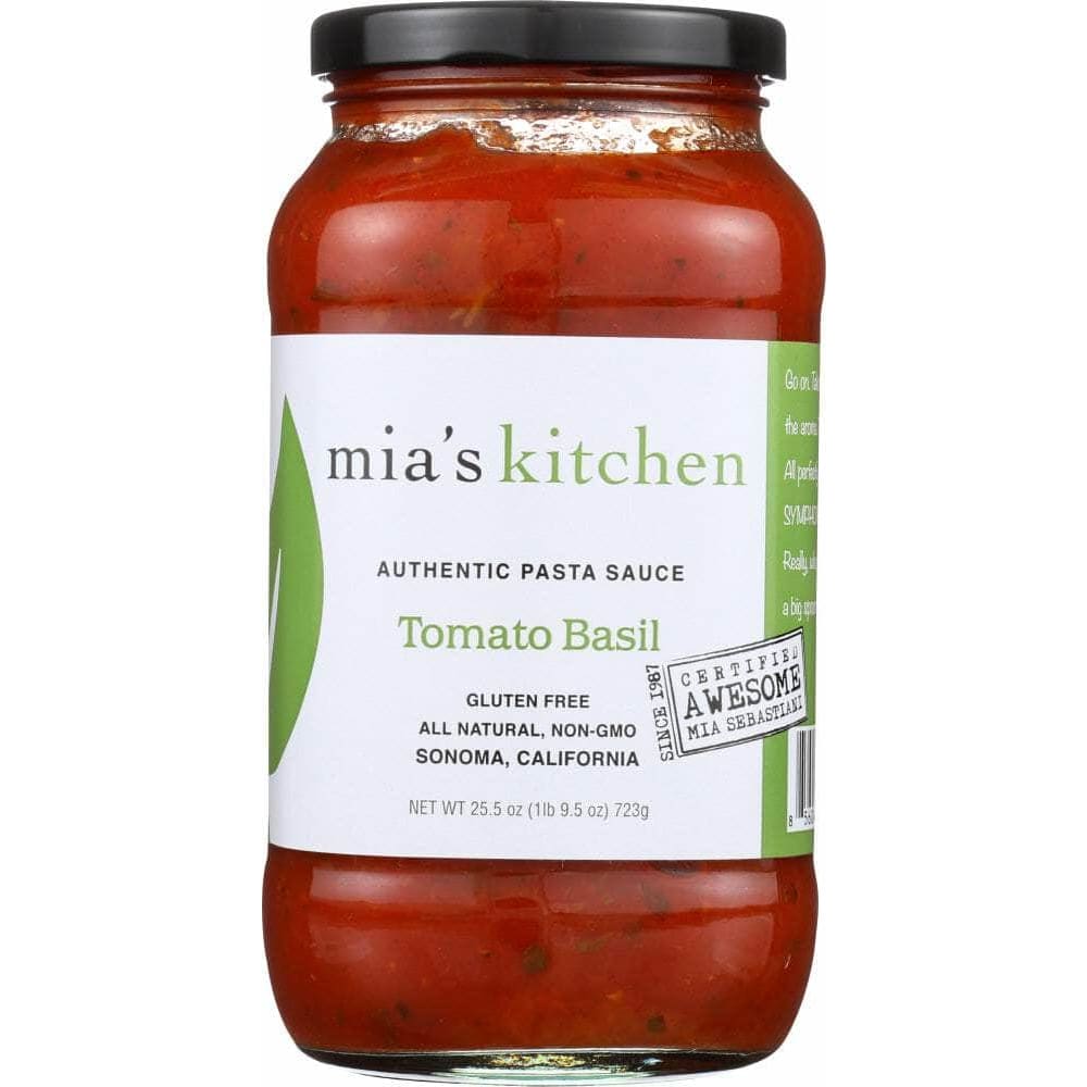 Mias Kitchen Mia's Kitchen All Natural Authentic Pasta Sauce Tomato Basil, 25.5 oz