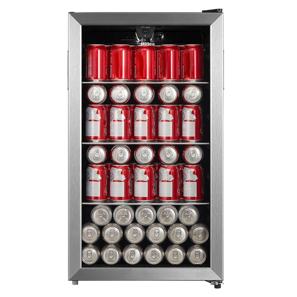 Midea 3.2 cu. ft. 115-Can Beverage Cooler - Stainless Steel look - Home/Appliances/Mini Fridges & Wine Coolers/ - Midea