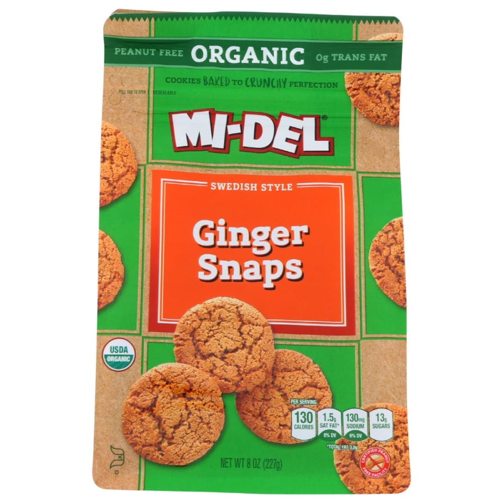 MIDEL: Cookie Snap Ginger Org 8 oz (Pack of 4) - MIDEL