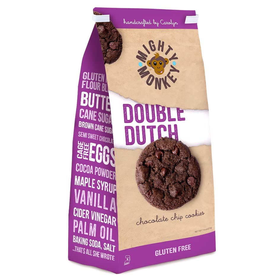 MIGHTY MONKEY: Cookies Double Dutch Chocolate Chip Gluten Free 7.4 oz - Grocery > Snacks > Cookies - MIGHTY MONKEY