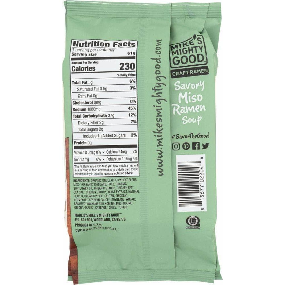 Mikes Mighty Good Mikes Mighty Good Soup Ramen Miso Savory, 2.1 oz