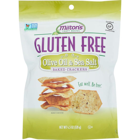 MILTONS: Olive Oil Sea Salt Crackers 4.5 oz (Pack of 5) - Snacks > Crackers - MILTONS