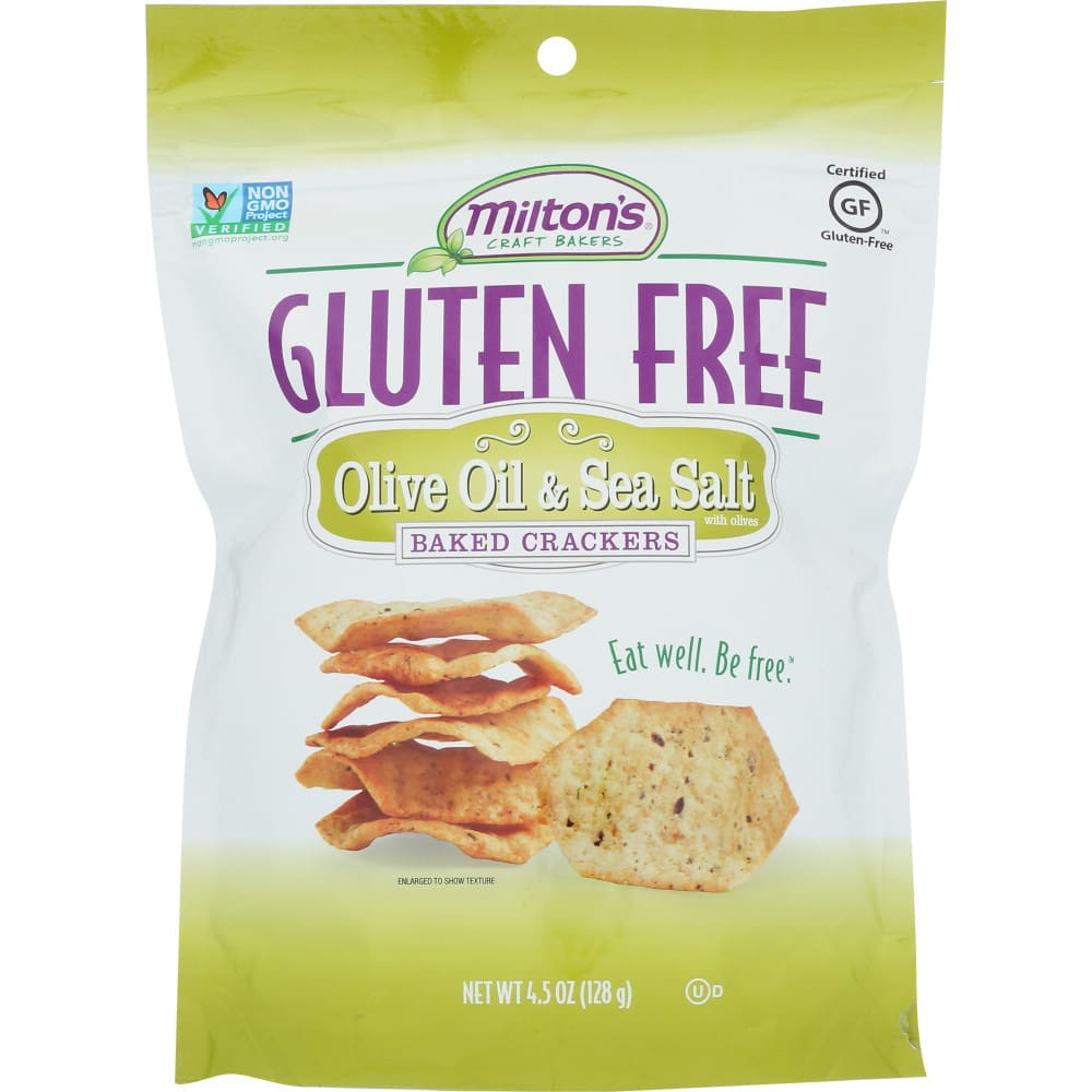 MILTONS: Olive Oil Sea Salt Crackers 4.5 oz (Pack of 5) - Snacks > Crackers - MILTONS