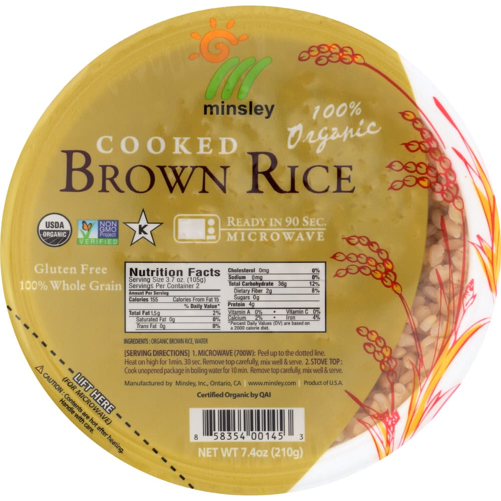 MINSLEY: Rice Bowl Steam Brown Organic, 7.4 oz (Pack of 6) | ShelHealth