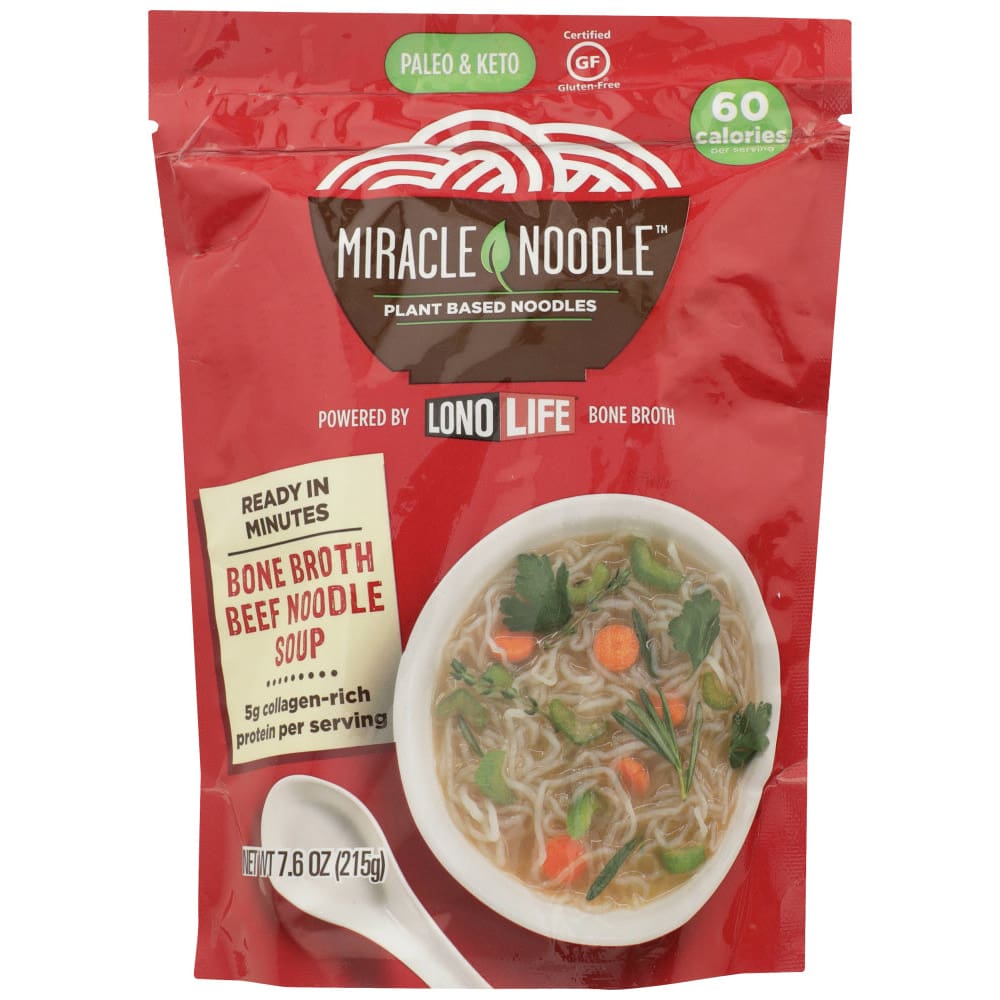 MIRACLE NOODLE: Beef Bone Broth Soup 7.6 oz (Pack of 4) - Soups & Stocks - MIRACLE NOODLE