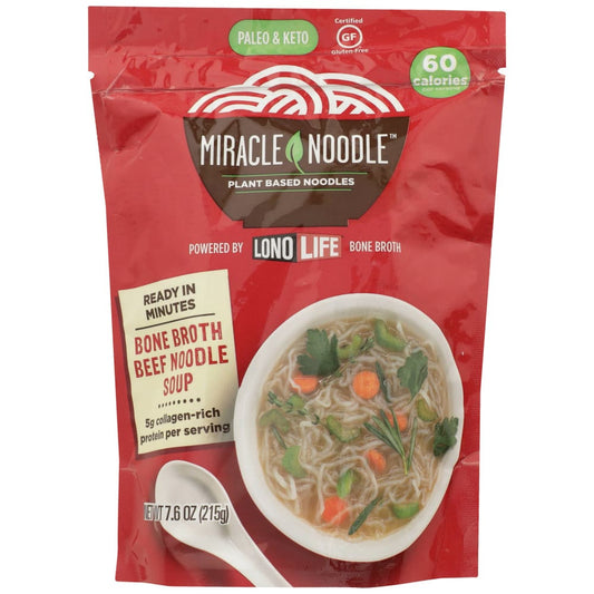 MIRACLE NOODLE: Beef Bone Broth Soup 7.6 oz (Pack of 4) - Soups & Stocks - MIRACLE NOODLE