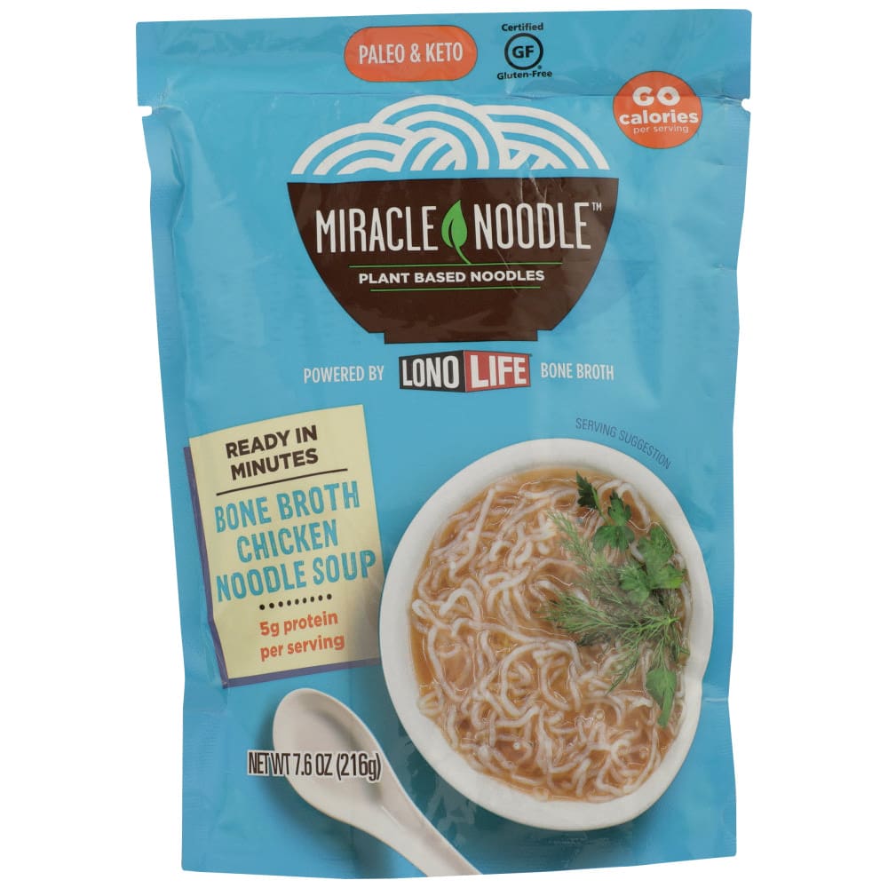 MIRACLE NOODLE: Bone Broth Chicken Noodle Soup 7.6 oz (Pack of 4) - Soups & Stocks - MIRACLE NOODLE