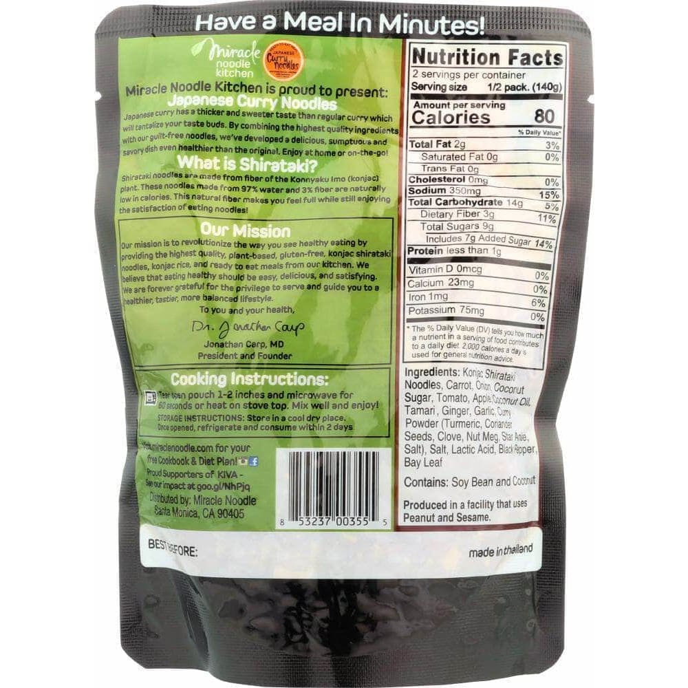 Miracle Noodle Miracle Noodle Ready-to-Eat Japanese Curry Noodles, 280 gm
