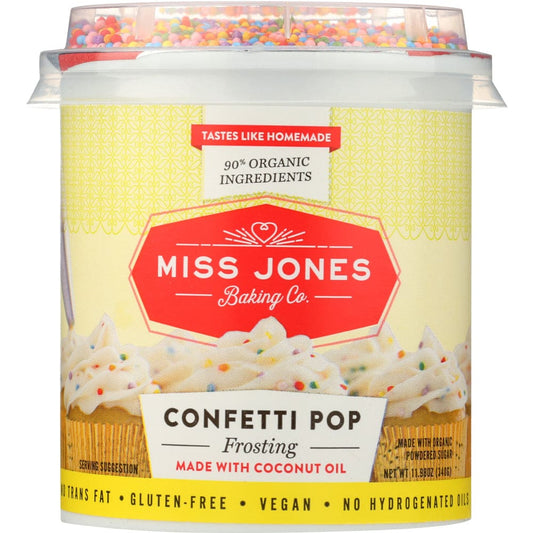 MISS JONES BAKING CO: Frosting Confetti Pop 11.98 oz (Pack of 4) - Grocery > Chocolate Desserts and Sweets > Dessert Toppings - MISS JONES