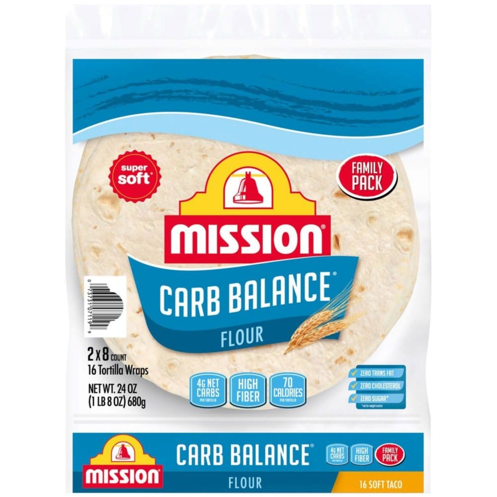 Mission Carb Balance Soft Taco Flour Tortillas (12 oz. 2 pk.) (Pack of 2) - Tortillas & Taco Shells - Mission