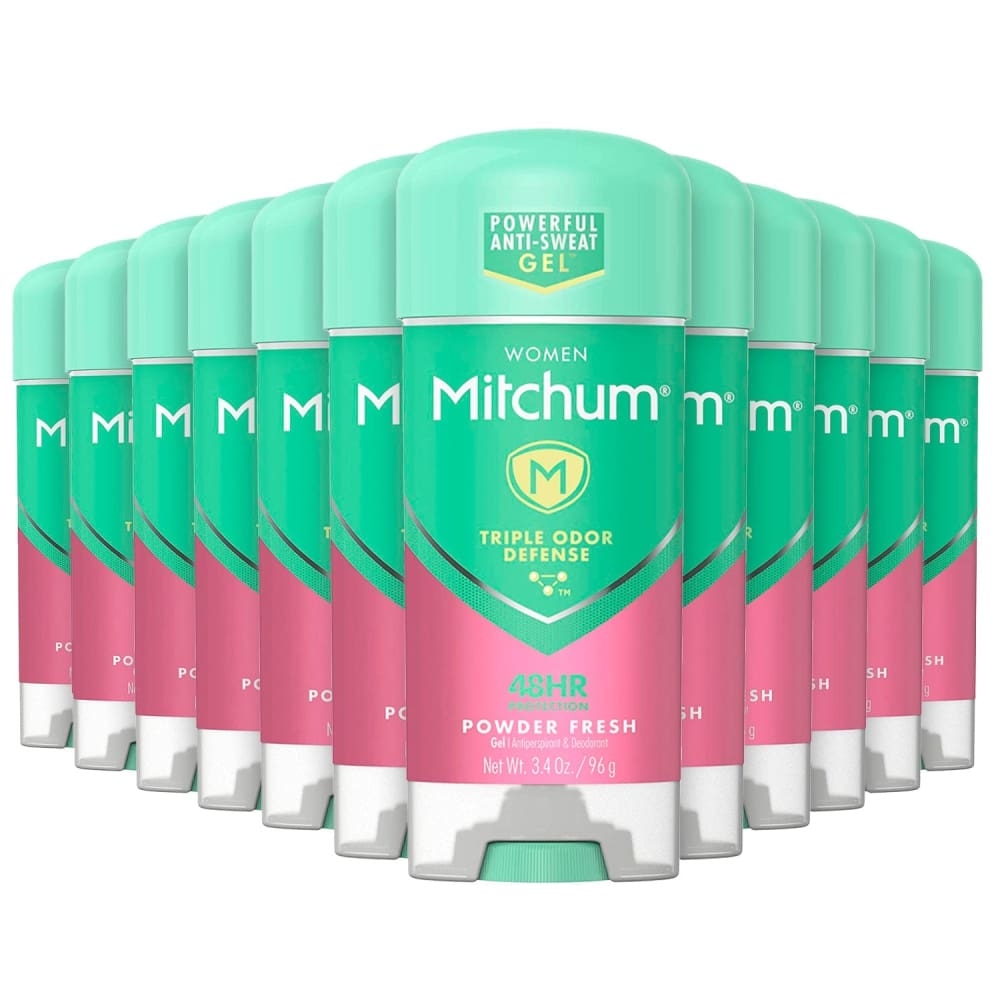 Mitchum Women Gel Antiperspirant Deodorant Powder Fresh Bulk - 3.4 Oz - 12 Pack - Gel - Mitchum