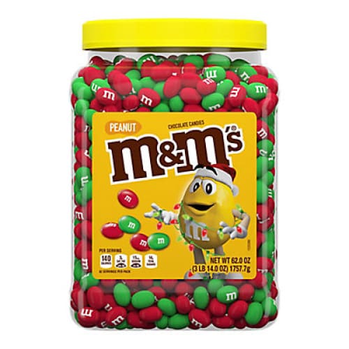 M&M’s Holiday Mix Candy Bulk Jar Peanut Chocolate Candy 62 oz. - Home/Seasonal/Holiday/Holiday Candy & Gift Baskets/ - M&M’s