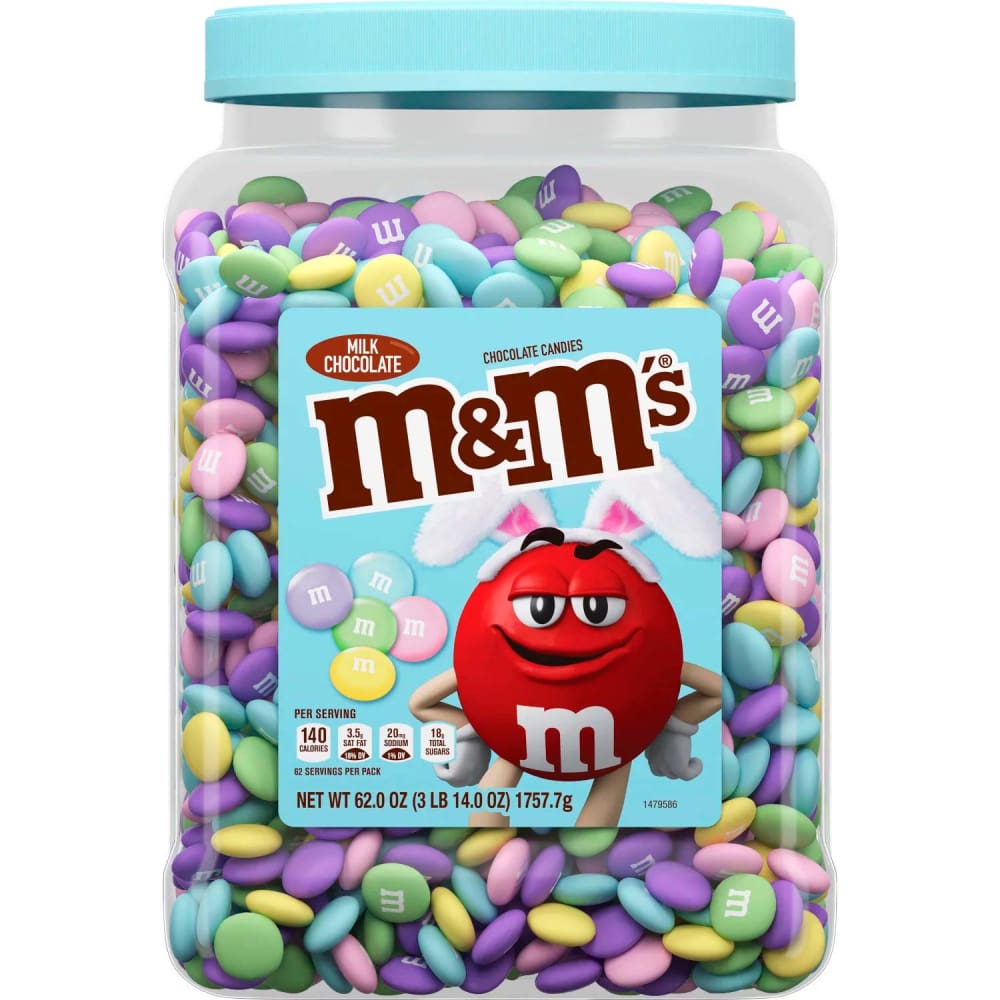 M&M’s Milk Chocolate Pastel Easter Candy Jar - 62 Oz - Chocolate - m&m