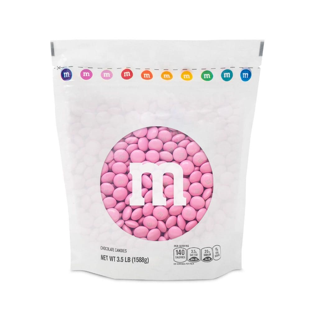 M&M’S Milk Chocolate Pink Candy Bulk Candy in Resealable Pack (3.5 lbs.) - Candy - M&M’S