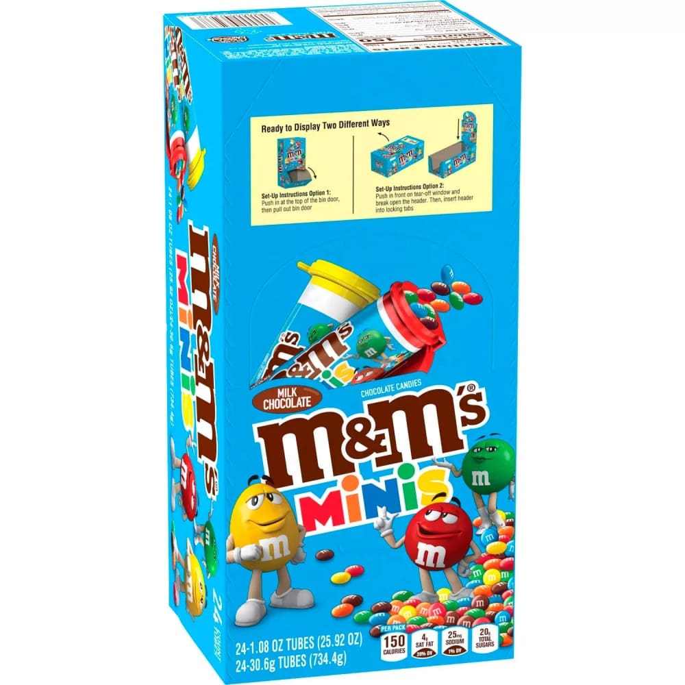 M&M’S Mini Milk Chocolate - 1.08 Oz - 24 Tubes (expirate 06/2023) - Chocolate - m&m