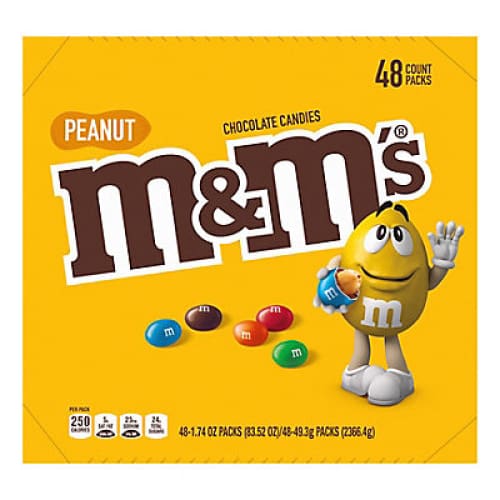 M&M’S Peanut Chocolate Candy Full Size Bulk Candy 48 ct./1.74 oz. - Home/Seasonal/Halloween/Halloween Candy & Snacks/ - Mars