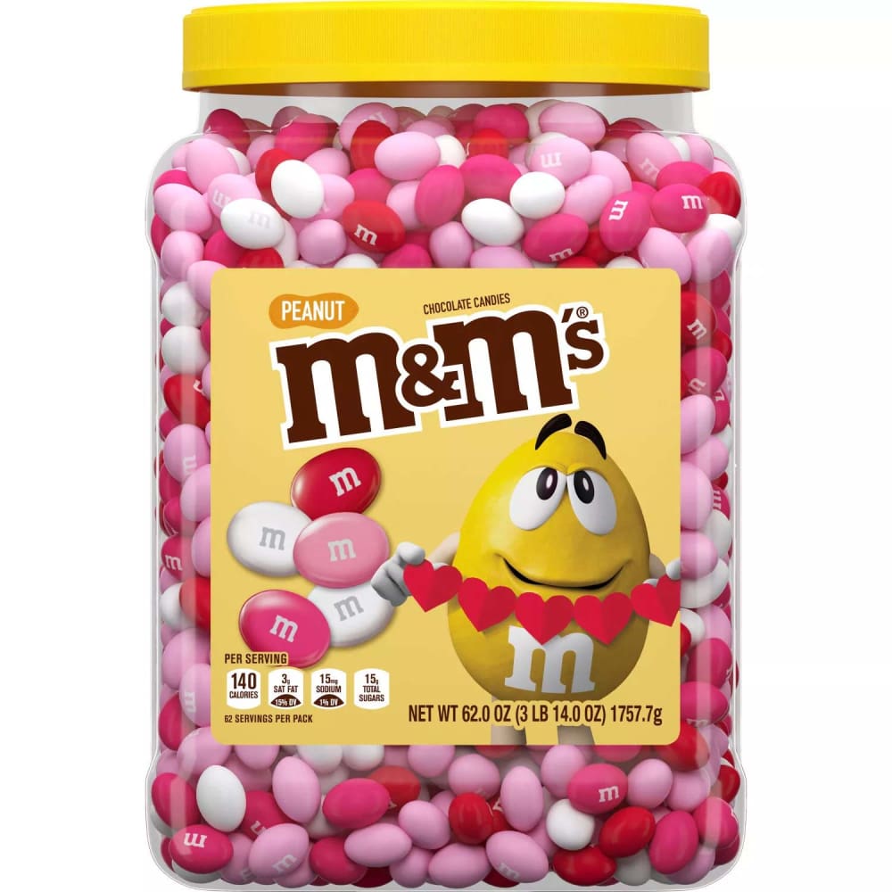 M&M’S Valentine’s Day Peanut Candy Cupid’s Mix Resealable Jar - 14 oz (BB 09/23) - Chocolate - m&m