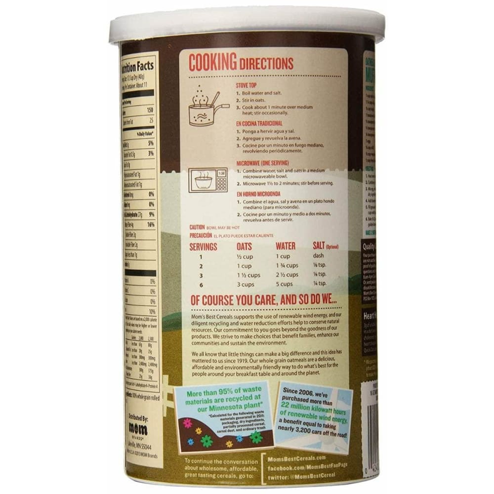 MOMS BEST Moms Best Whole Grain Quick Oats, 16 Oz