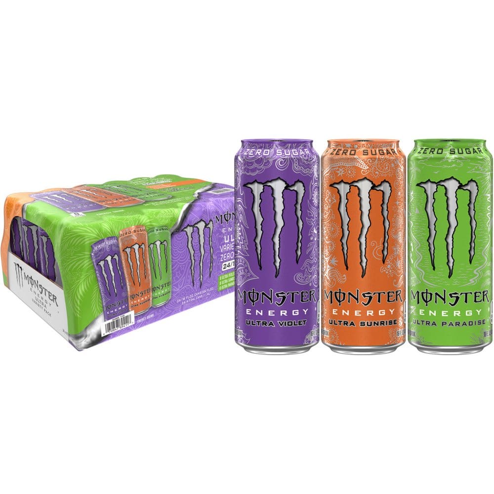 Monster Energy Ultra Variety Pack Sunrise Violet Paradise (16 fl. oz. 24 pk.) - Energy Drinks - Monster