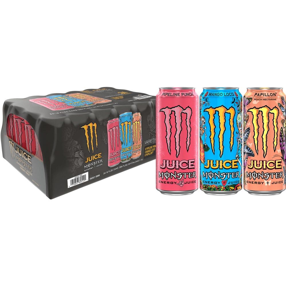 Monster Juice Variety Pack Mango Loco Pipeline Punch Papillon (16 fl. oz. 24 pk.) - Monster Energy - ShelHealth