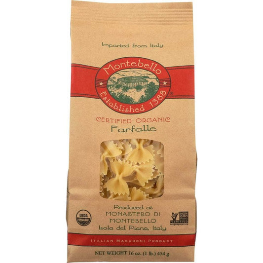 MONTEBELLO Montebello Farfalle Organic Pasta, 16 Oz