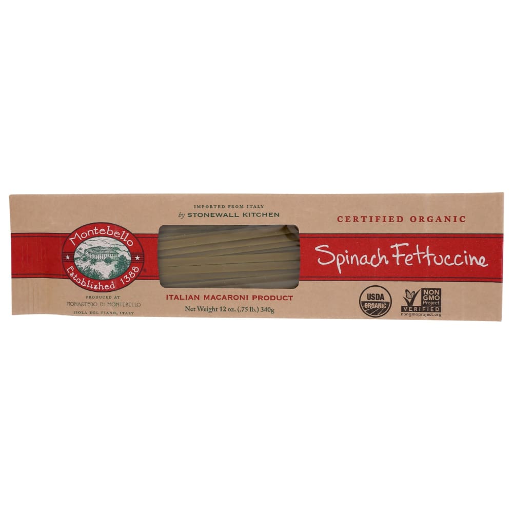 MONTEBELLO: Pasta Fettuccine Spinach 12 OZ (Pack of 4) - Grocery > Pantry > Pasta and Sauces - MONTEBELLO