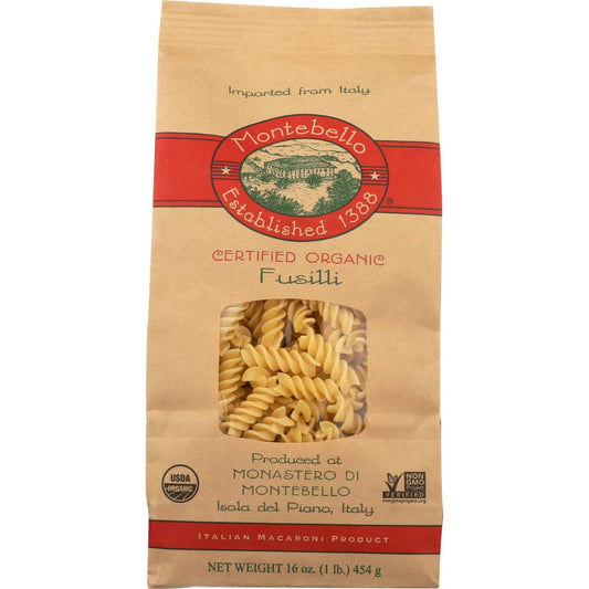 MONTEBELLO: Pasta Fusilli Organic 16 oz (Pack of 4) - Meal Ingredients > Noodles & Pasta - MONTEBELLO