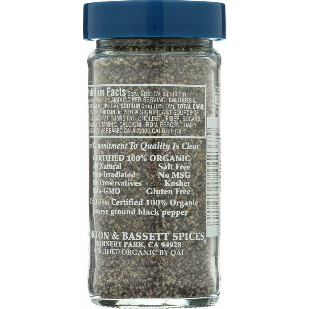 Morton & Bassett Morton & Bassett Coarse Ground Black Pepper Organic, 1.8 oz