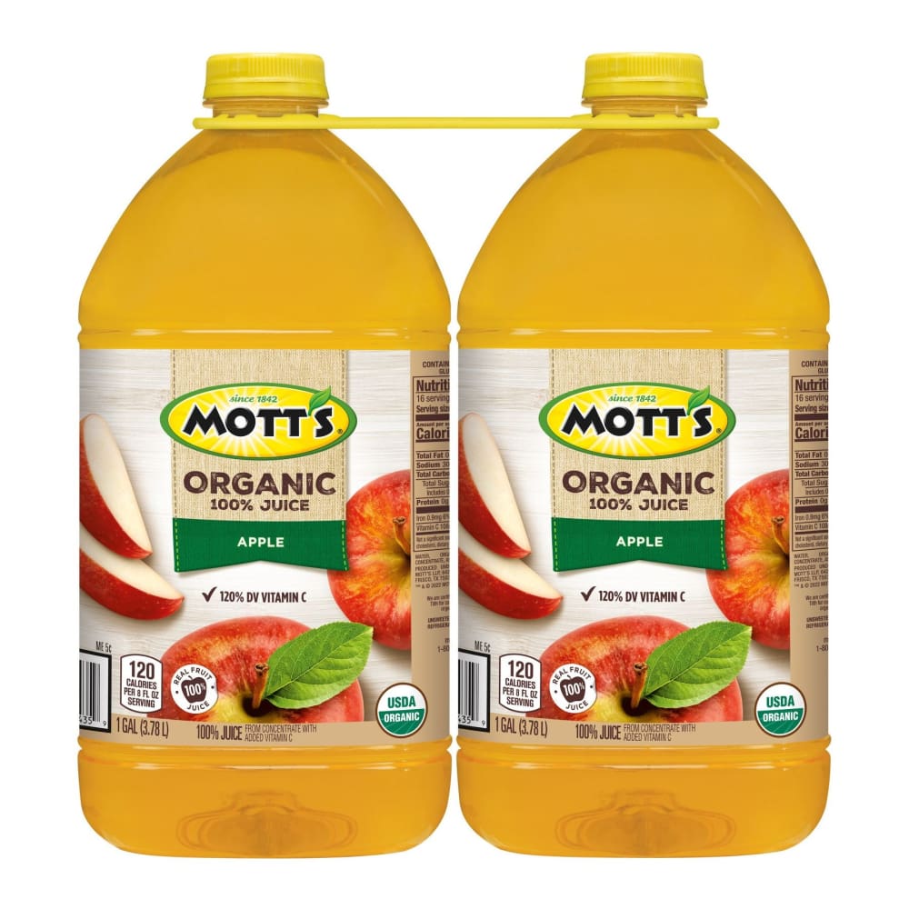 Mott’s Mott’s 100% Organic Apple Juice 2 pk./1 gal. - Home/Grocery Household & Pet/Beverages/Juice/ - Mott’s