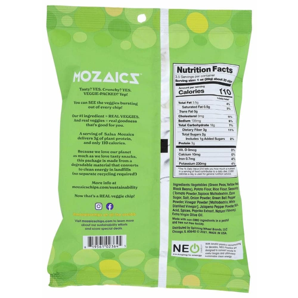 MOZAICS Grocery > Snacks > Chips MOZAICS: Salsa Real Veggie Chips, 3.5 oz