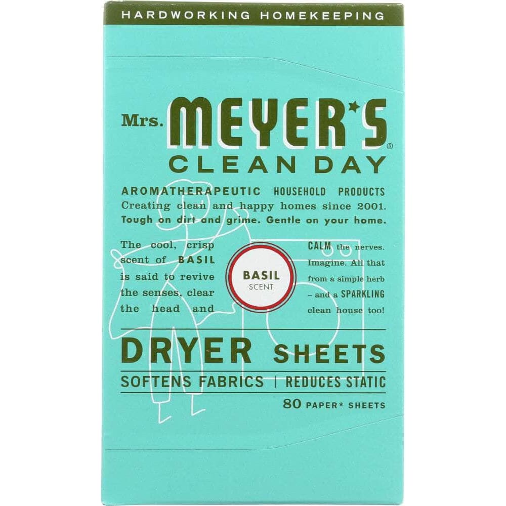 Mrs Meyers Clean Day Mrs. Meyer's Clean Day Dryer Sheets Basil Scent, 80 sheets