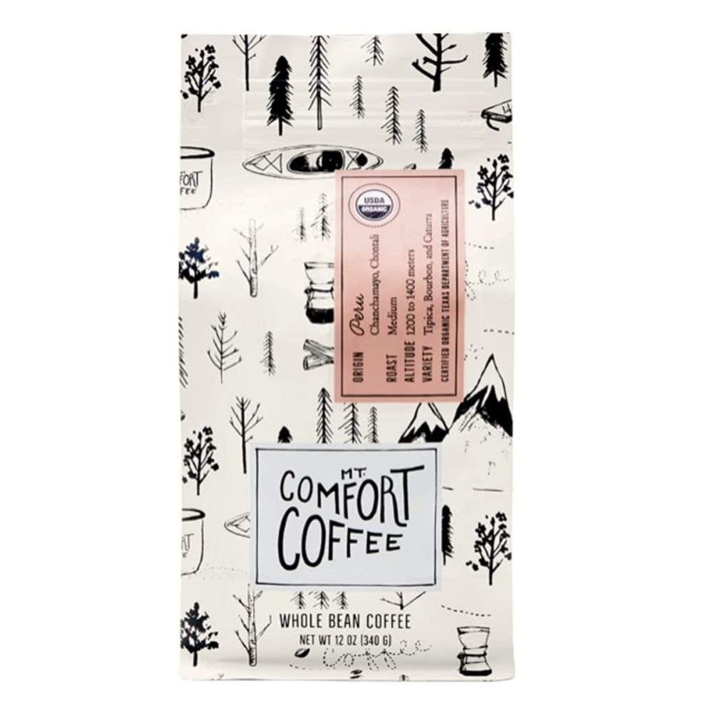 MT COMFORT COFFEE: Organic Peru Medium Roast Whole Bean Coffee 12 oz - Beverages > Coffee Tea & Hot Cocoa - MT COMFORT COFFEE