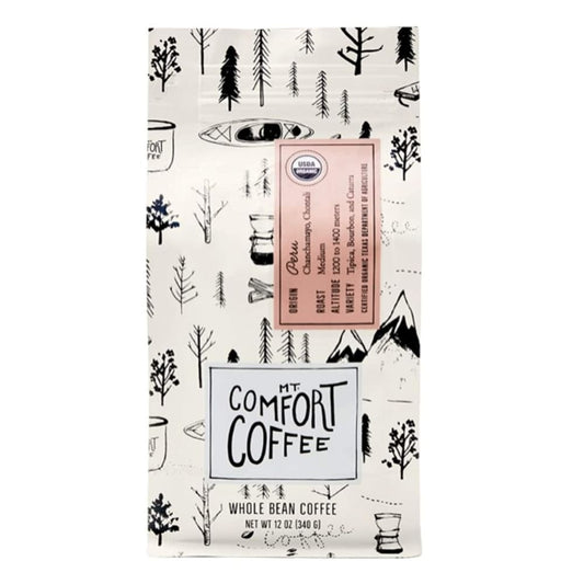 MT COMFORT COFFEE: Organic Peru Medium Roast Whole Bean Coffee 12 oz - Beverages > Coffee Tea & Hot Cocoa - MT COMFORT COFFEE