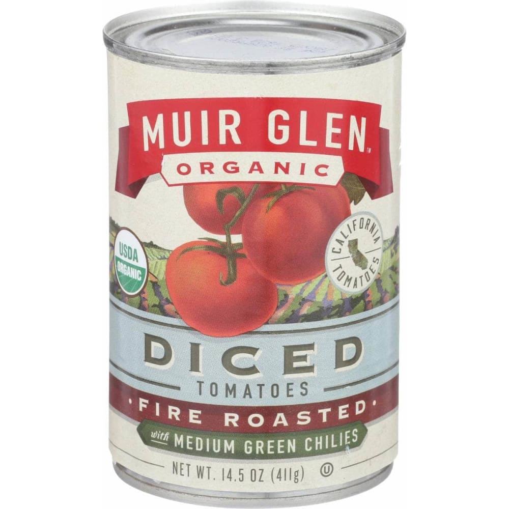 MUIR GLEN MUIR GLEN Diced Fire Roasted Tomatoes With Green Chiles, 14.5 oz
