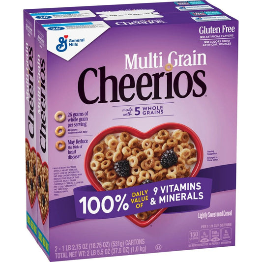 Multi-Grain Cheerios Gluten-Free Breakfast Cereal (18.75 oz. 2 pk.) - Breakfast & Snack Bars - ShelHealth