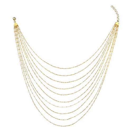 Multi-Strand Chain Necklace in 18k Gold Plated Silver - Home/Jewelry/Necklaces/Silver Gold & Platinum Necklaces/ - ShelHealth