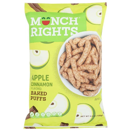 Munch Puffs MUNCH RIGHTS: Apple Cinnamon Baked Puffs, 5.5 oz (Pack of 5) | ShelHealth