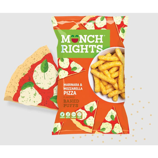 MUNCH RIGHTS: Pizza Baked Puffs 12 oz (Pack of 4) - Puffed Snacks - MUNCH RIGHTS