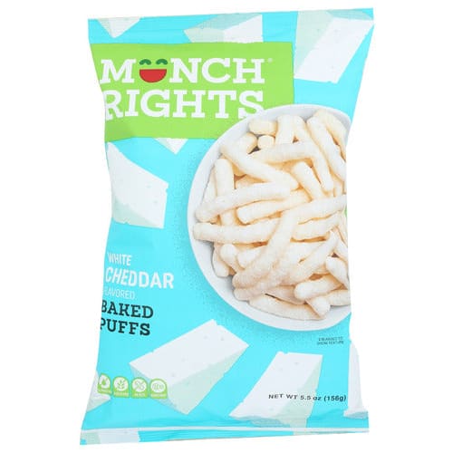 Munch Puffs MUNCH RIGHTS: White Cheddar Baked Puffs, 5.5 oz (Pack of 5) | ShelHealth