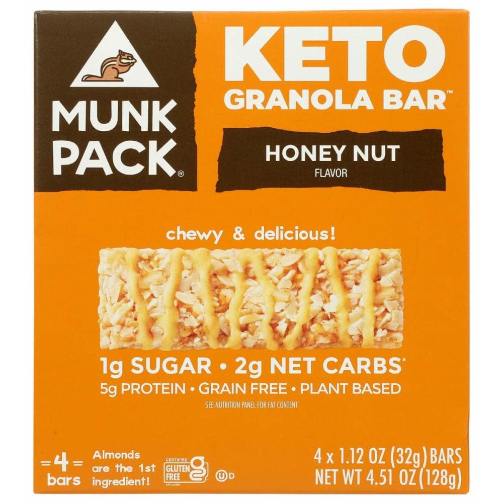 MUNK PACK Munk Pack Bar Honey Nut 4Pk, 4.51 Oz