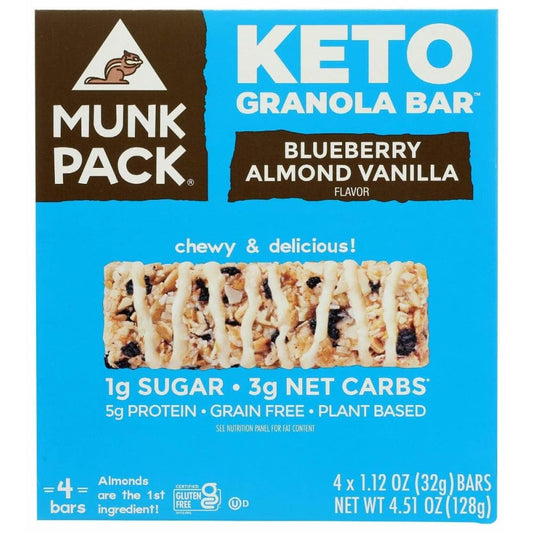 MUNK PACK Munk Pack Bar Blubry Almnd Van 4Pk, 4.51 Oz