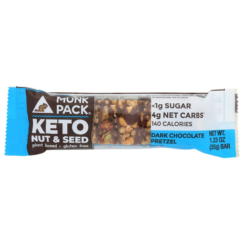 MUNK PACK: Dark Chocolate Pretzel Keto Bar 1.23 oz (Pack of 6) - Nutritional Bars Drinks and Shakes - MUNK PACK