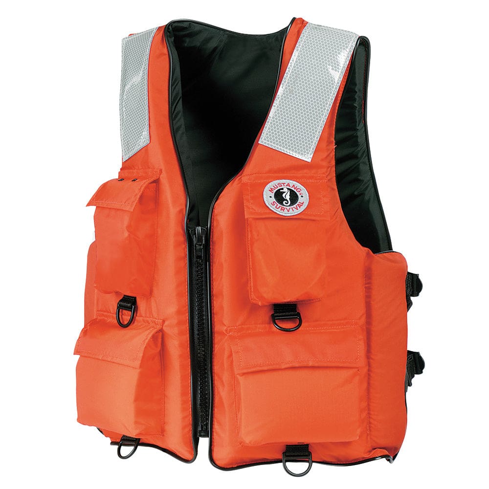 Mustang 4-Pocket Flotation Vest - Orange - Small - Marine Safety | Personal Flotation Devices - Mustang Survival