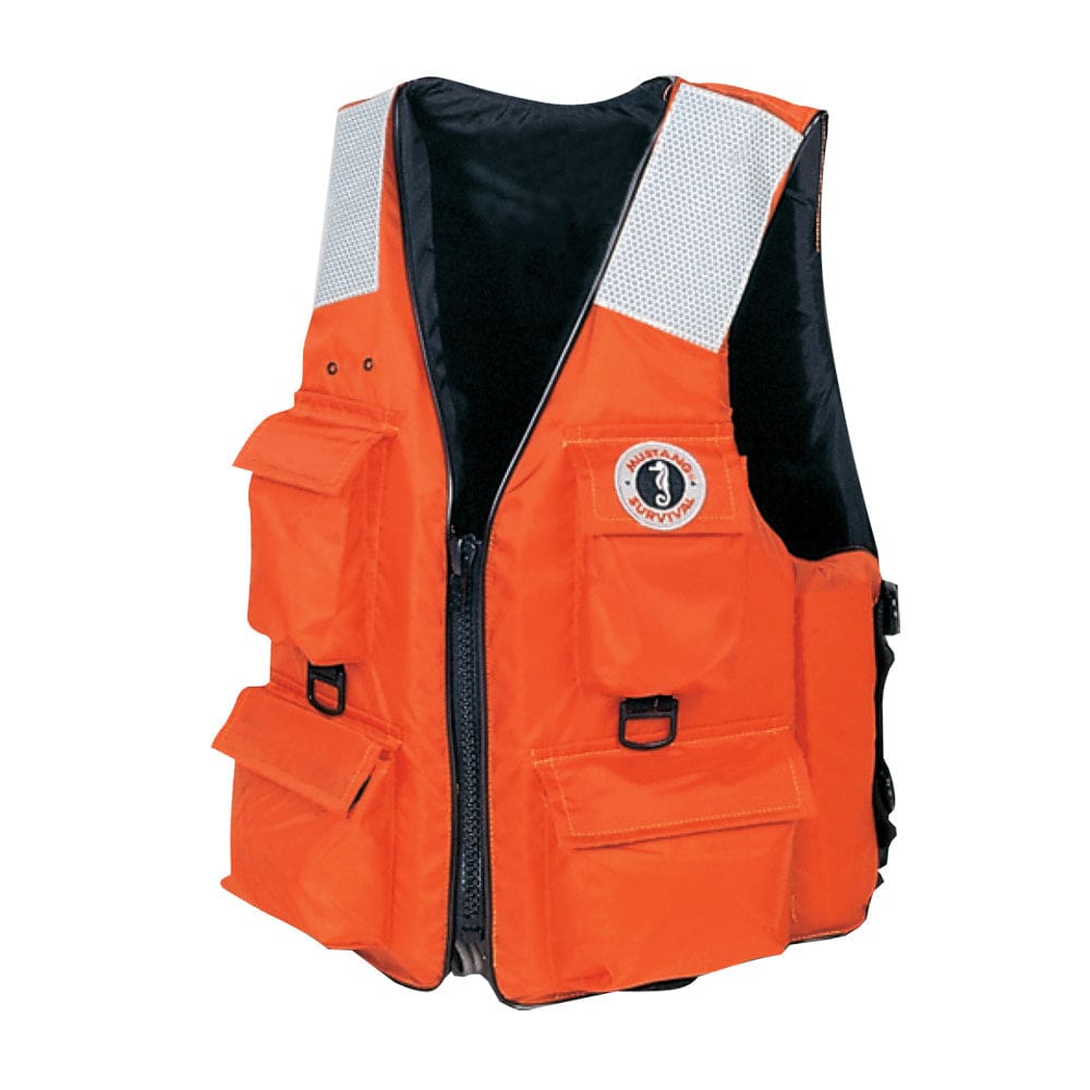 Mustang 4-Pocket Flotation Vest - Orange - XL - Marine Safety | Personal Flotation Devices - Mustang Survival