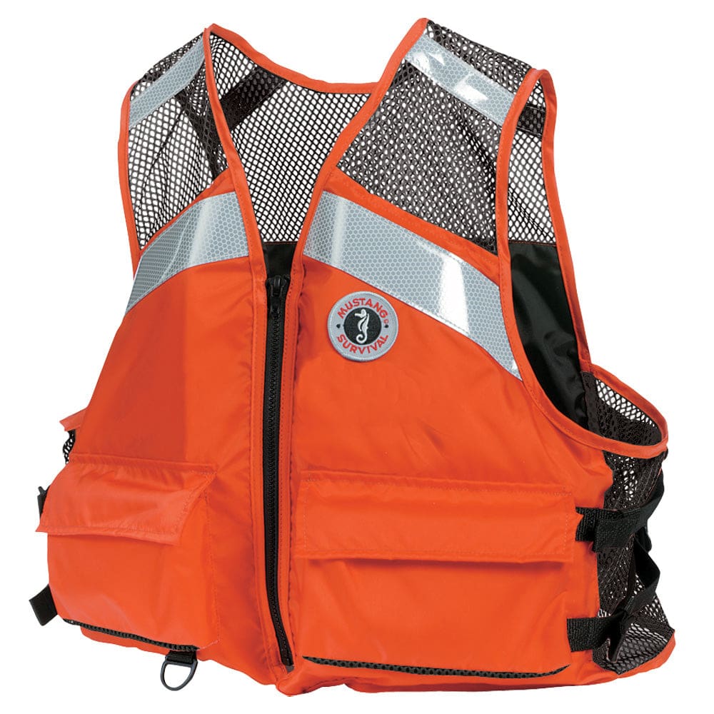 Mustang Industrial Mesh Vest - Orange - Large/ XL - Marine Safety | Personal Flotation Devices - Mustang Survival
